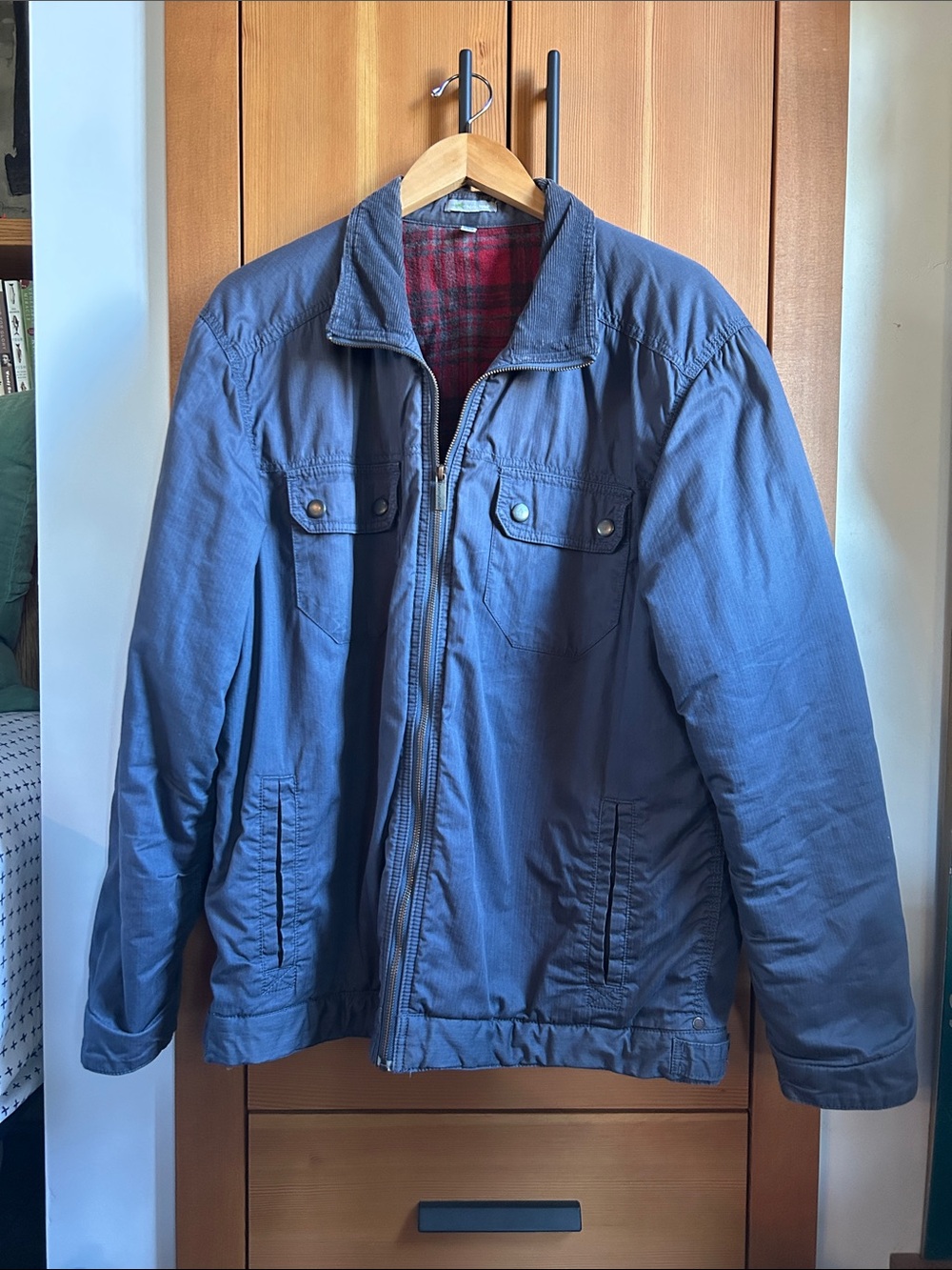 Horny Toad Men's Navy Jacket with Plaid Lining